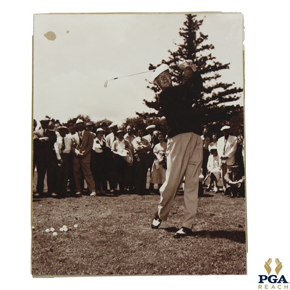 1942 Byron Nelson Driving at Augusta National Frank Christian Photo On Board