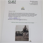1942 Byron Nelson Driving at Augusta National Frank Christian Photo On Board