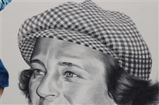 Babe Zaharias J. McQueen Original Sketch Portrait On Board