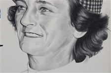 Babe Zaharias J. McQueen Original Sketch Portrait On Board