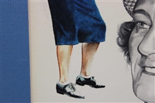 Babe Zaharias J. McQueen Original Sketch Portrait On Board