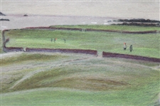 Artist Cecil Aldin Ltd Ed North Berwick Golf Course Original Color Lithograph