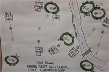 1939 Indiana State High School Golf Championship at Indianapolis Speedway Course Champ Round Map