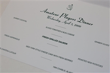 2000 Masters Amateur Dinner Menu