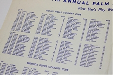 1963 Palm Springs Golf Classic First Day Pairing Sheet - Jack Nicklaus Win #4