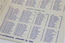 1963 Palm Springs Golf Classic First Day Pairing Sheet - Jack Nicklaus Win #4