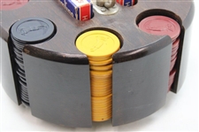 200 Clay Poker Chip In Turntable Holder