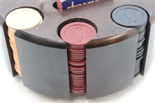 200 Clay Poker Chip In Turntable Holder