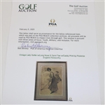 Vintage Lady Golfer w/Long Nose & Sand Tee w/Caddy Print by Florence England Nosworthy