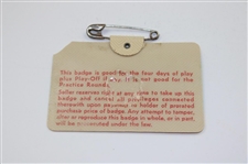 Gary Player Signed 1974 Masters Tournament SERIES Badge #23751 JSA ALOA