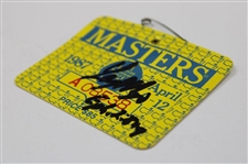 Larry Mize Signed 1987 Masters Tournament SERIES Badge #A08538 JSA ALOA