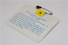 Larry Mize Signed 1987 Masters Tournament SERIES Badge #A08538 JSA ALOA