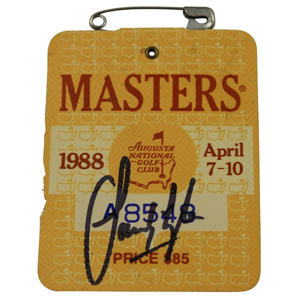 Sandy Lyle Signed 1988 Masters Tournament SERIES Badge #A8548 JSA ALOA