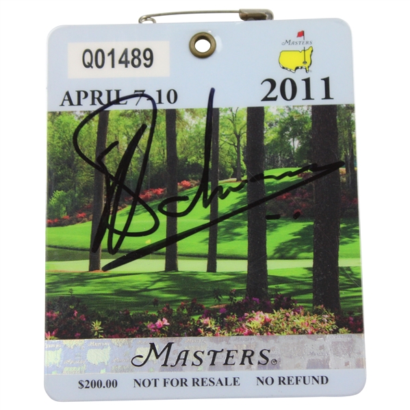 Charl Schwartzel Signed 2011 Masters Tournament SERIES Badge #Q01489 JSA ALOA