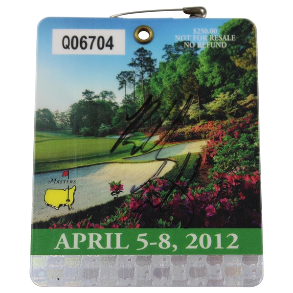 Bubba Watson Signed 2012 Masters Tournament SERIES Badge #Q06704 JSA ALOA