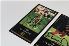 Jose Maria Olazabal, Sandy Lyle & Ian Woosnam Signed Masters GSV Golf Cards JSA ALOA