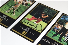 Jose Maria Olazabal, Sandy Lyle & Ian Woosnam Signed Masters GSV Golf Cards JSA ALOA