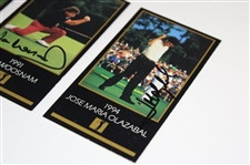 Jose Maria Olazabal, Sandy Lyle & Ian Woosnam Signed Masters GSV Golf Cards JSA ALOA