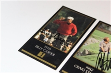 Billy Casper, Craig Stadler & Larry Mize Signed Masters GSV Golf Cards JSA ALOA