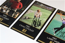 Billy Casper, Craig Stadler & Larry Mize Signed Masters GSV Golf Cards JSA ALOA
