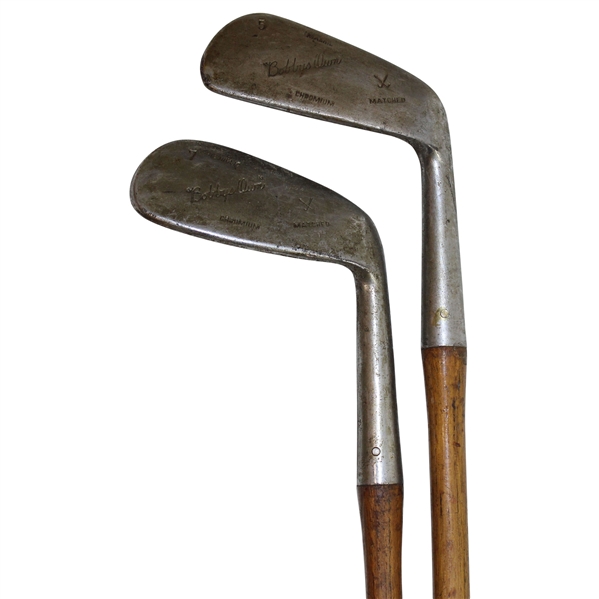 Wood Shafted 5 Mashie & 7 Mashie Niblic Irons Bobbys Own