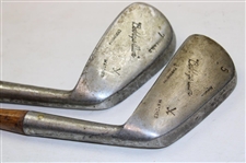 Wood Shafted 5 Mashie & 7 Mashie Niblic Irons 'Bobbys Own'