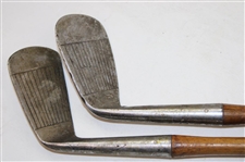 Wood Shafted 5 Mashie & 7 Mashie Niblic Irons 'Bobbys Own'