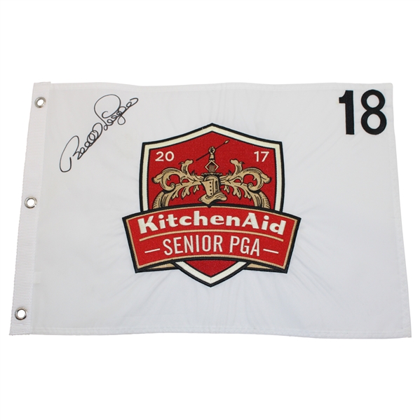 Bernhard Langer Signed 2017 KitchenAid Sr PGA Championship Embroidered Flag JSA ALOA
