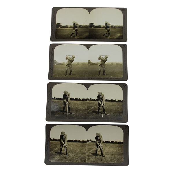 Four (4) Vintage Harry Vardon Bay State Publishing Golf Stereocards #387, #390, #408 & #520