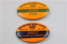 Two (2) Bob Hope Desert Classic Programs 2 71 Badges Arnold Palmer’s Five Victories