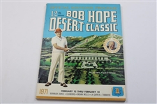 Two (2) Bob Hope Desert Classic Programs 2 71 Badges Arnold Palmer’s Five Victories