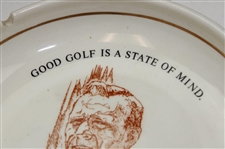Arnold Palmer Collector Ashtray With Palmer Illustration And Quote