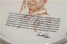 Arnold Palmer Collector Ashtray With Palmer Illustration And Quote