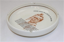 Arnold Palmer Collector Ashtray With Palmer Illustration And Quote