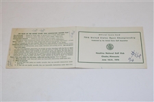 1970 US Open At Hazeltine Ticket Score Card Pairings Sheet Course Map Tony Jacklin Winner 