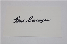 Gene Sarazen Signed Cut w/Sepia Tone Photo JSA ALOA