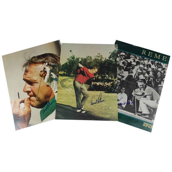 Three (3) Arnold Palmer Signed Magazine Photos JSA ALOA