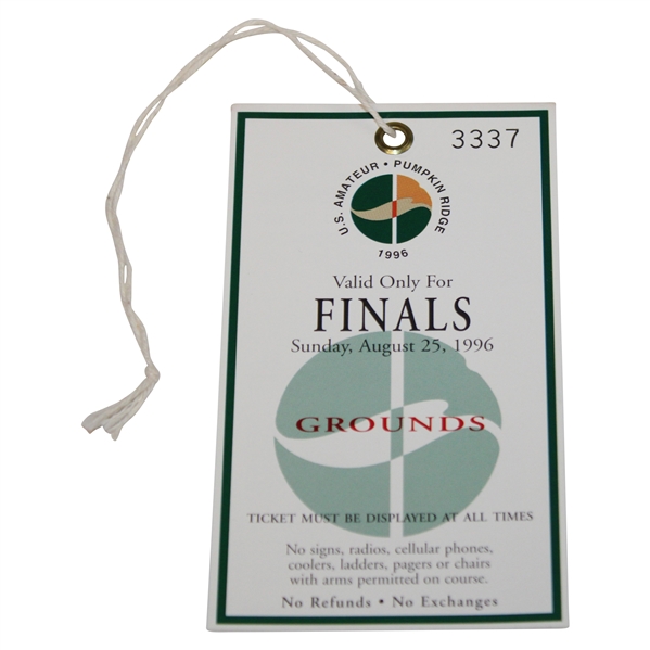 1996 US Amateur at Pumpkin Ridge Sunday Final Rd Grounds Ticket #3337