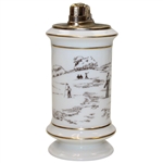 Classic Porcelain Golf Scene Lenox/Ronson Table Lighter