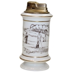 Classic Porcelain Golf Scene Lenox/Ronson Table Lighter