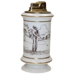 Classic Porcelain Golf Scene Lenox/Ronson Table Lighter