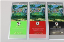 2002 US Open at Bethpage Black Full Ticket Set w/Envelope - Tiger Win!