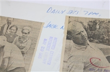 Two (2) Jack Nicklaus Photos W/ Articles That Used Them On Back