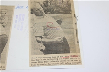 Two (2) Jack Nicklaus Photos W/ Articles That Used Them On Back