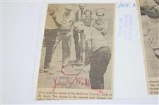 Two (2) Jack Nicklaus Photos W/ Articles That Used Them On Back