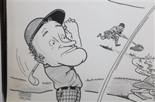1983 Bob Hope Classic Anniversary Cartoon LTD ED #256/1000 By Artist Graham Hunter - Framed