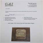 Jacky Cupit's 1976 Charley Pride Golf Fiesta Winner Plaque
