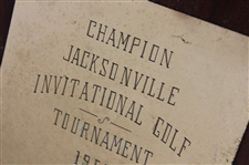 Jacky Cupit's 1958 Jacksonville Invitational Golf Tournament Winner Plaque