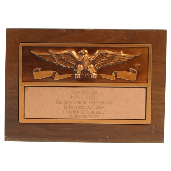 Jacky Cupits Longview Texas Chamber Of Commerce Outstanding Achievement Award Plaque 