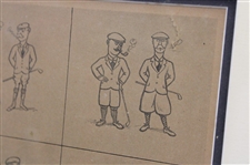 Vintage Golfers Drawing 'Golf, Golfier, Golfiest!' Print - Framed
